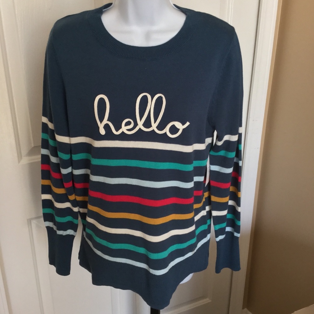 💫Super Cute Hello Sweater💫 - Picture 1 of 5
